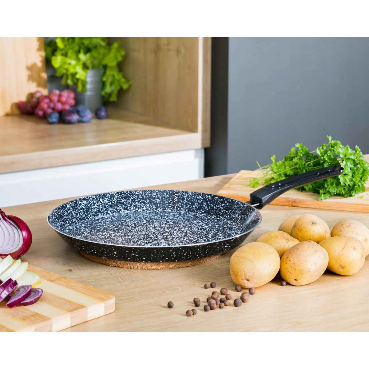 Patelnia do naleśników naleśnikowa granitowa nieprzywierająca 22cm INDUKCJA GAZ ZILNER ZL-2401