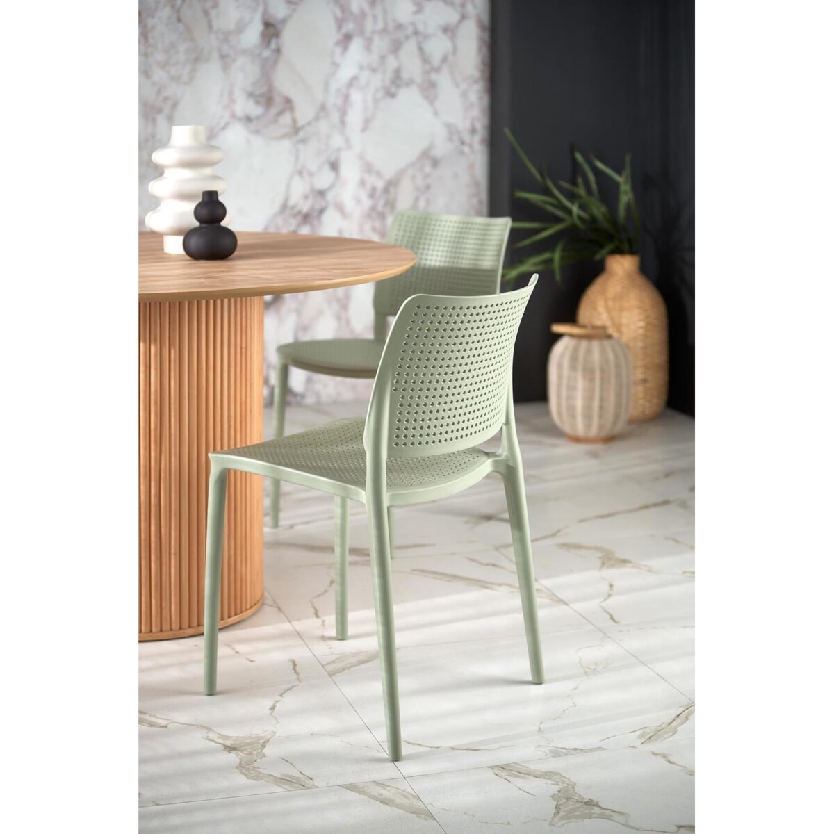 STÓŁ OKRĄGŁY Delar dąb naturalny 120 cm DREWNIANY STELAŻ mdf