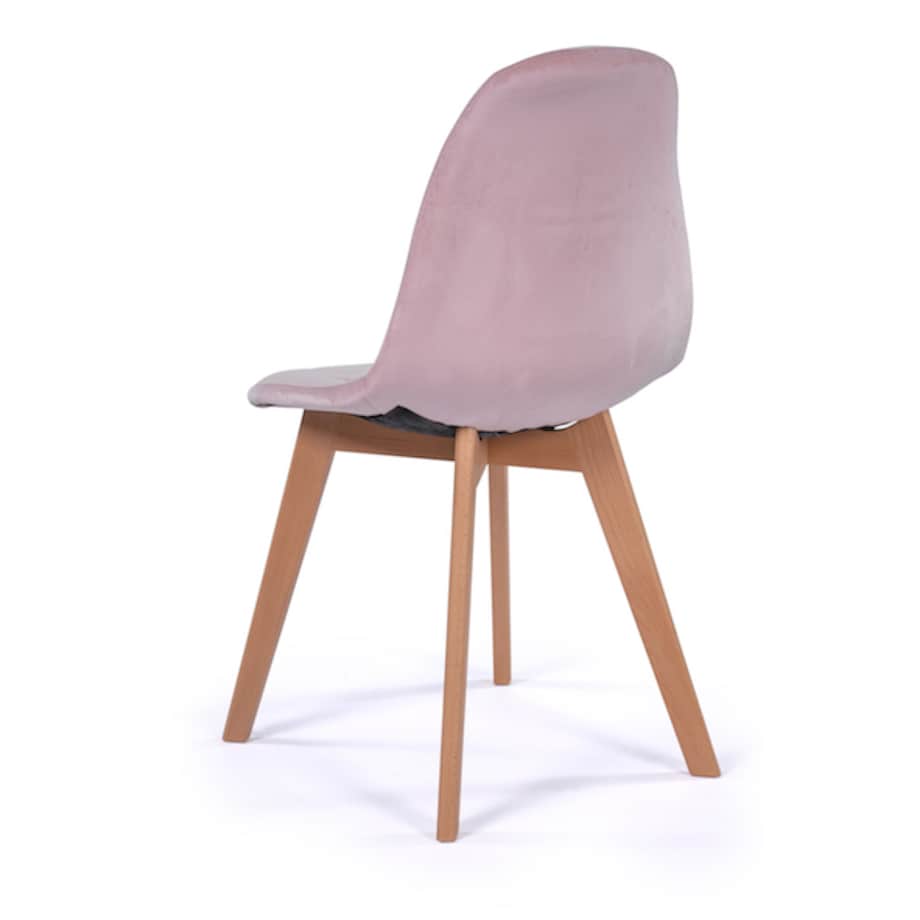 Krzesło tapicerowane skandynawskie welur VEGAS różowy