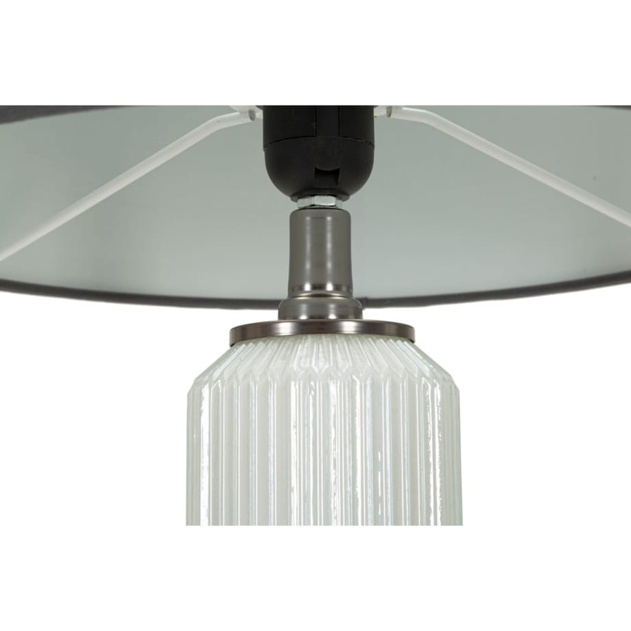Lampa stołowa Bright Three, kolor biały i szary, szkło i żelazo, 32,5 x 32,5 x 57 cm, 1 x E27, styl nowoczesny, do salonu i sypialni, Mauro Ferretti