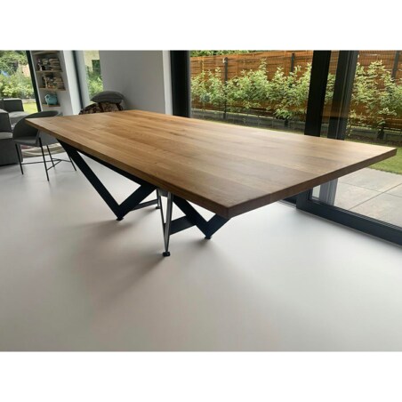 OUTLET Stół rozkładany AXEL 260-340 dębowy- drewno naturalne, metal