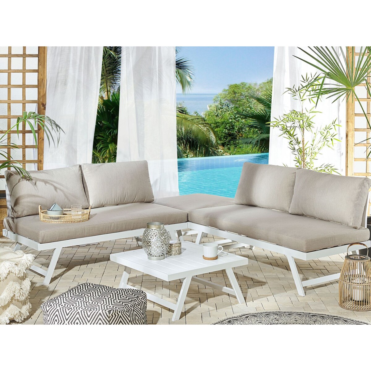 Zestaw ogrodowy 5-osobowy beżowoszary COCCORINO