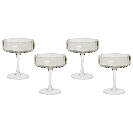 Zestaw 4 pucharków do szampana QUARTZ 170 ml Szary