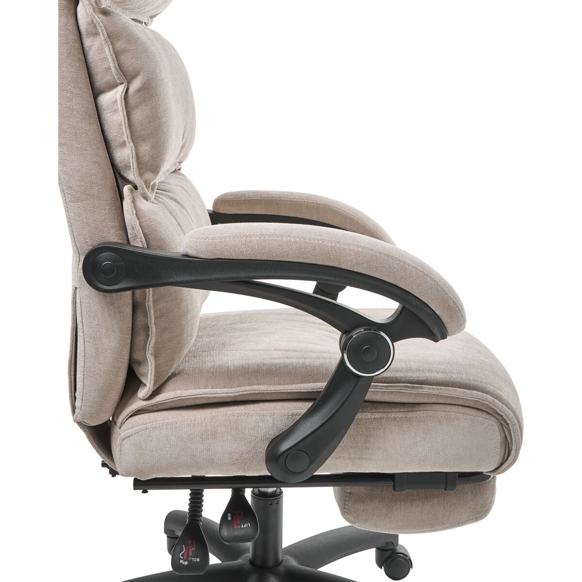 Fotel biurowy Z wysuwanym podnóżkiem EATON Szenil Beżowy