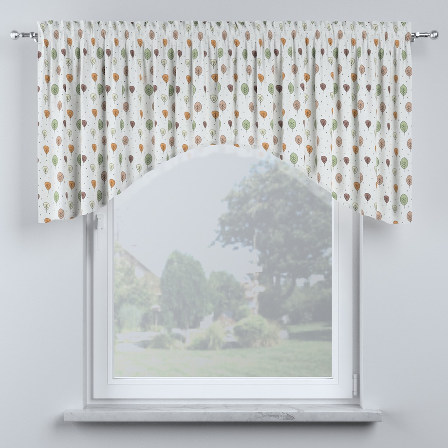 Lambrekin łuk 200x75 ecru-brązowy