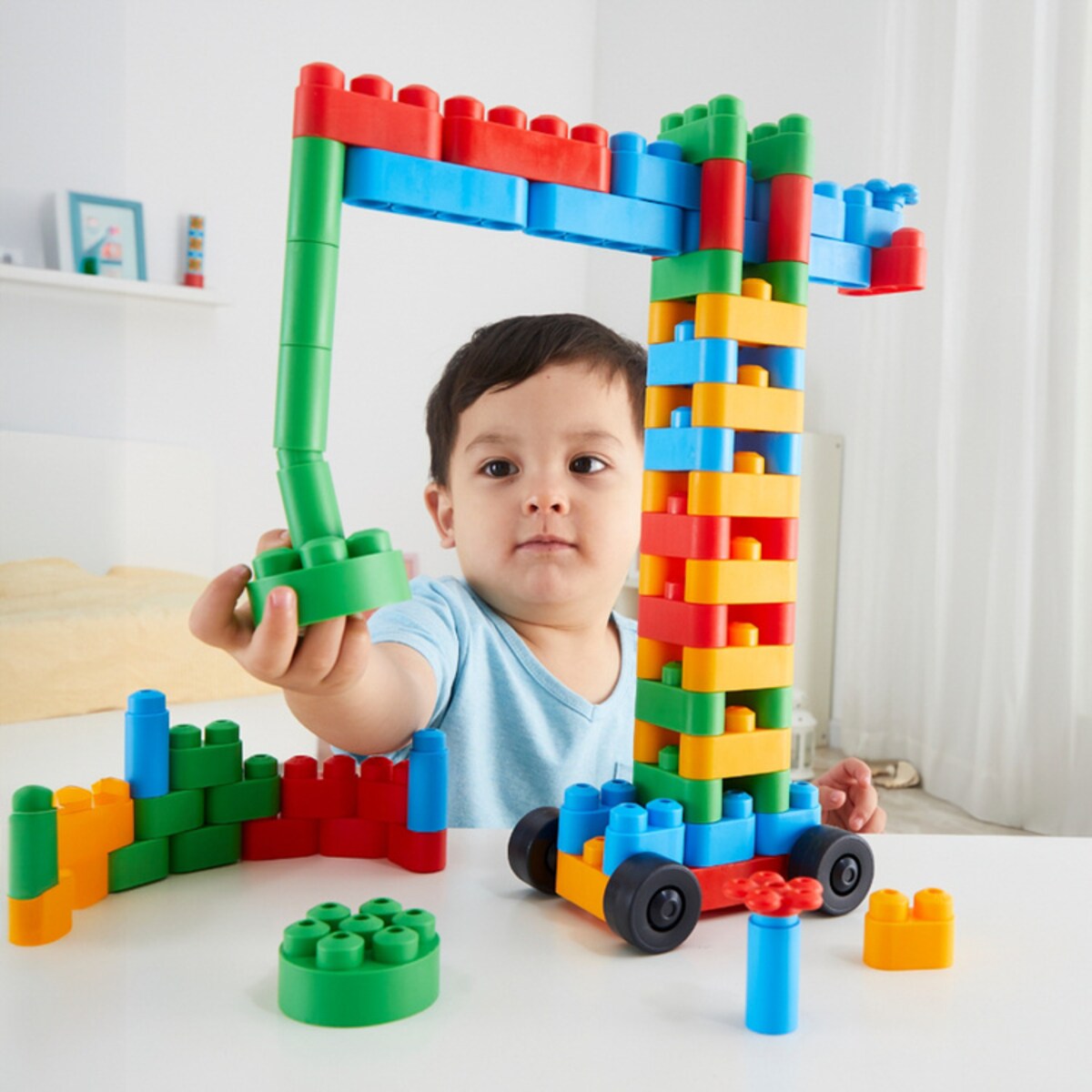 Miękkie Klocki Konstrukcyjne Zestaw Kreatywny Pojazdy Budowlane 80 el. 18m+ PolyM