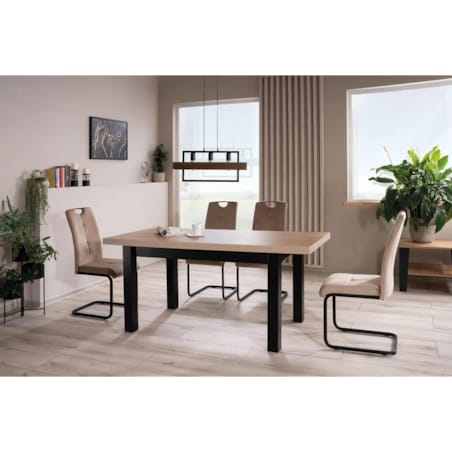 Stół rozkładany PRESTO 140(218)x80 dąb artisan/czarny