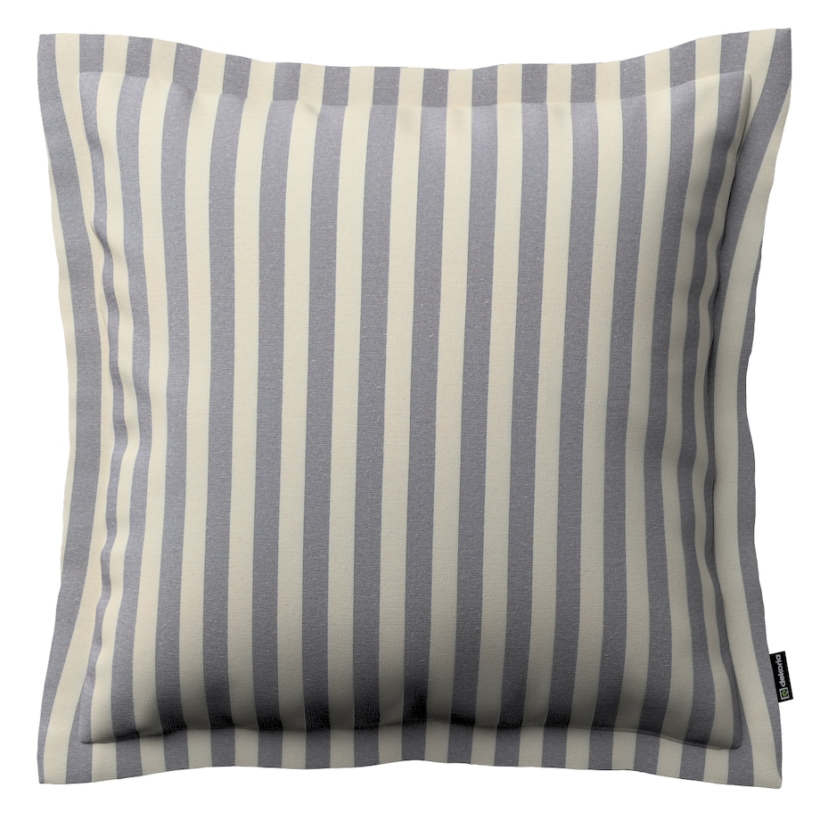 Poszewka Mona na poduszkę 45x45 granatowo-białe pasy (1,5cm)