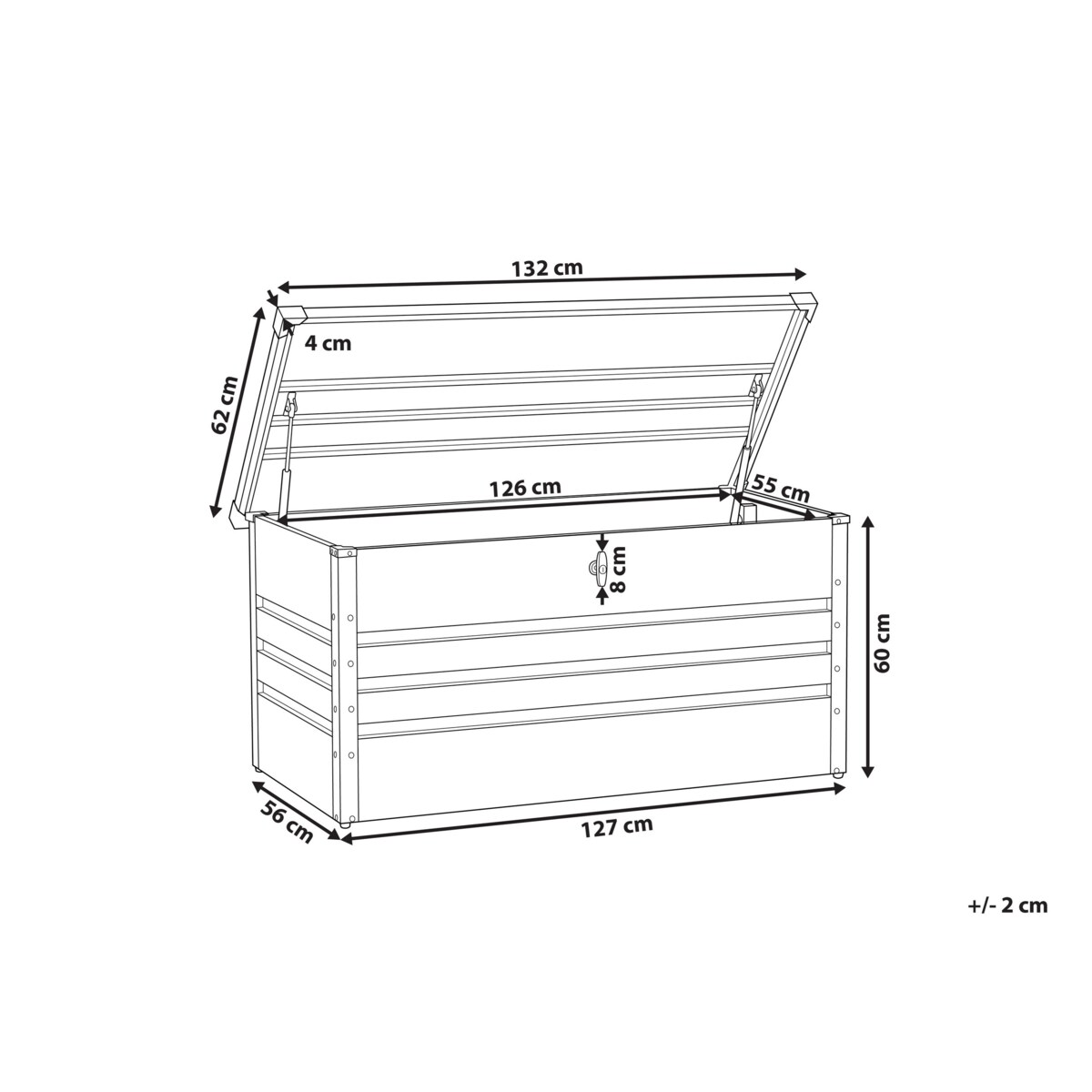 Skrzynia ogrodowa metalowa 400 l szara CEBROSA