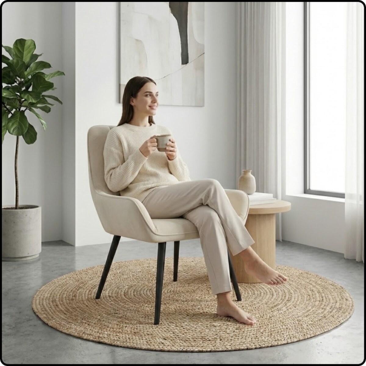 Fotel uszak tapicerowany welurowy wygodny z czarnymi nogami do salonu beżowy