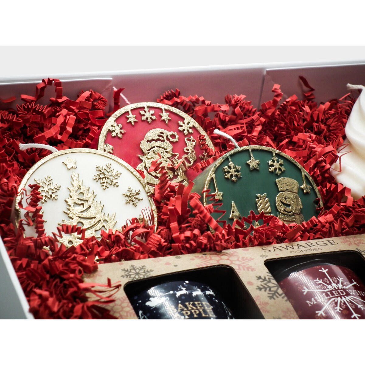 Świece sojowe zestaw na prezent 3 skrzaty świąteczne