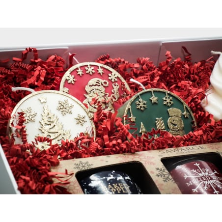 Świece sojowe zestaw na prezent 3 skrzaty świąteczne