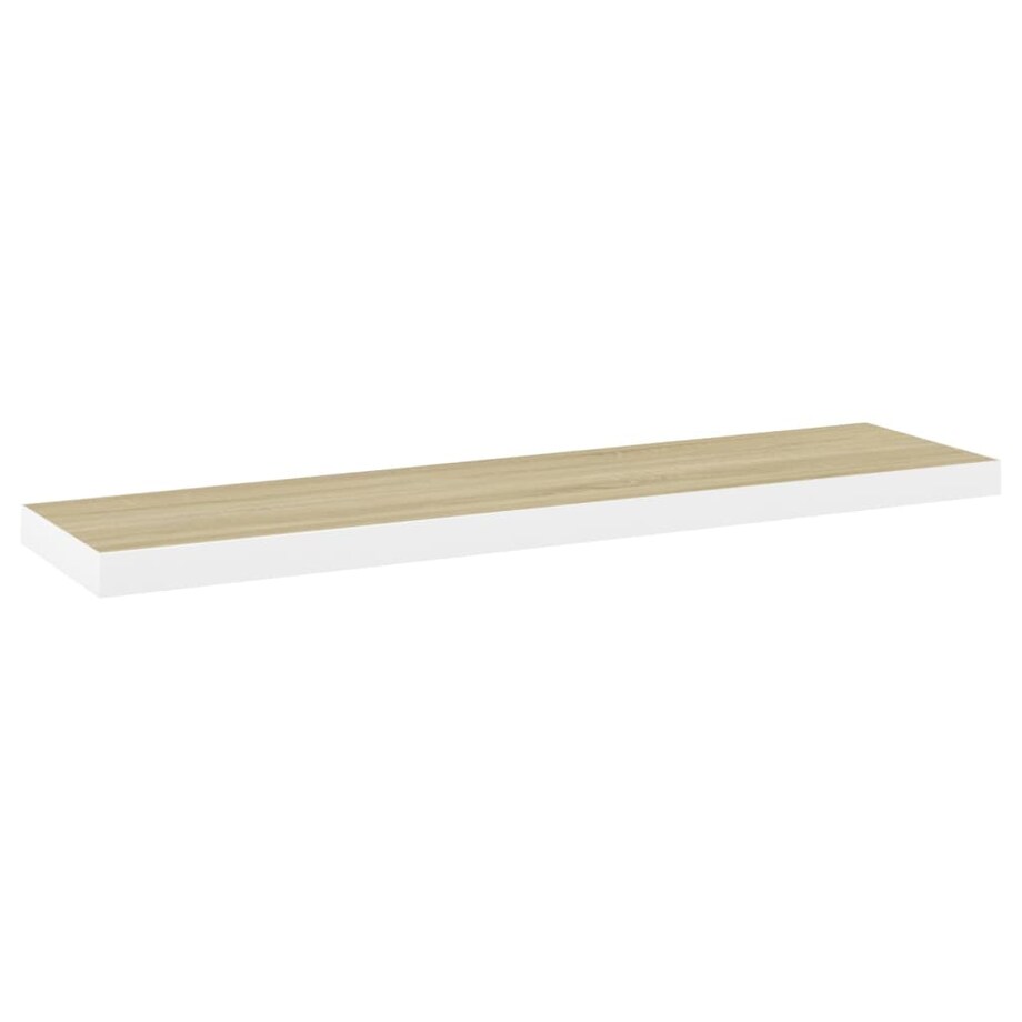vidaXL Półki ścienne, 4 szt., dębowo-białe, 90x23,5x3,8 cm, MDF