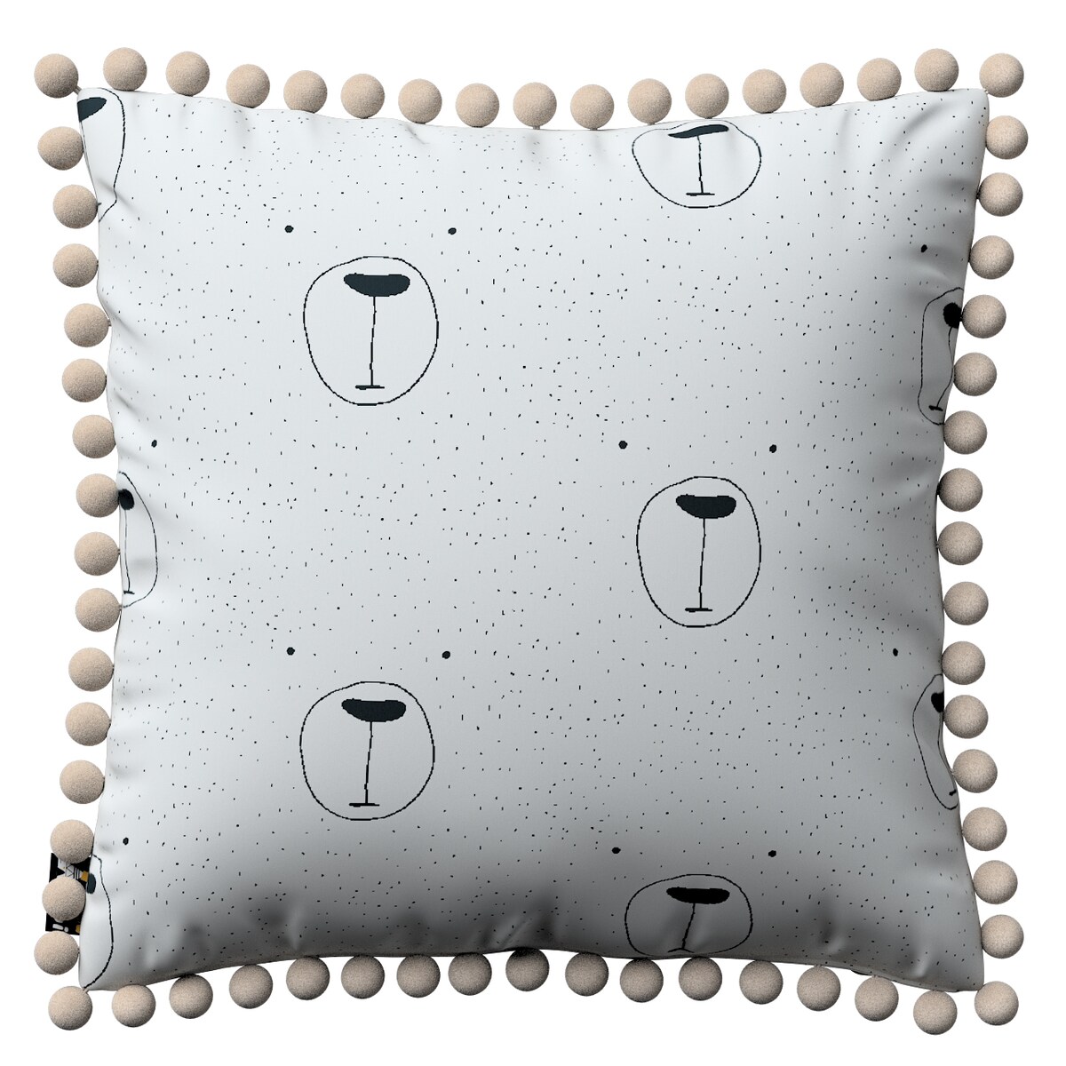 Poszewka Daisy 45x45 ecru-czarny