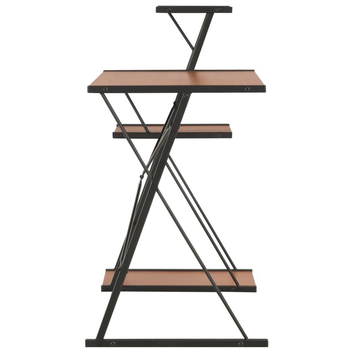 vidaXL Biurko z regałem, czarno-brązowe, 116 x 50 x 93 cm