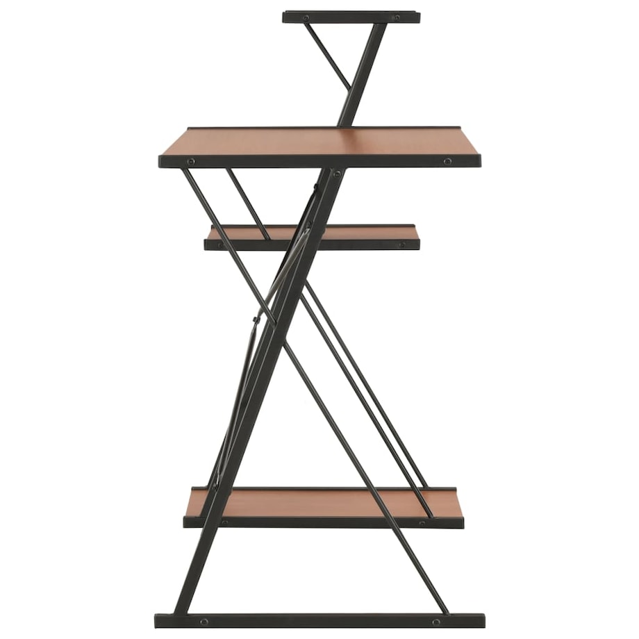 vidaXL Biurko z regałem, czarno-brązowe, 116 x 50 x 93 cm