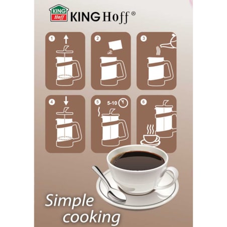 Zaparzacz tłokowy do herbaty kawy ziół french press 1000ml KINGHOFF