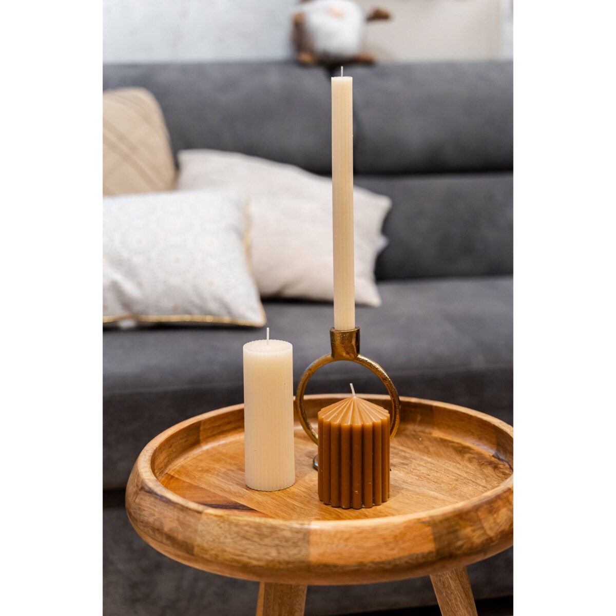 Świecznik dekoracyjny, złoty, aluminium