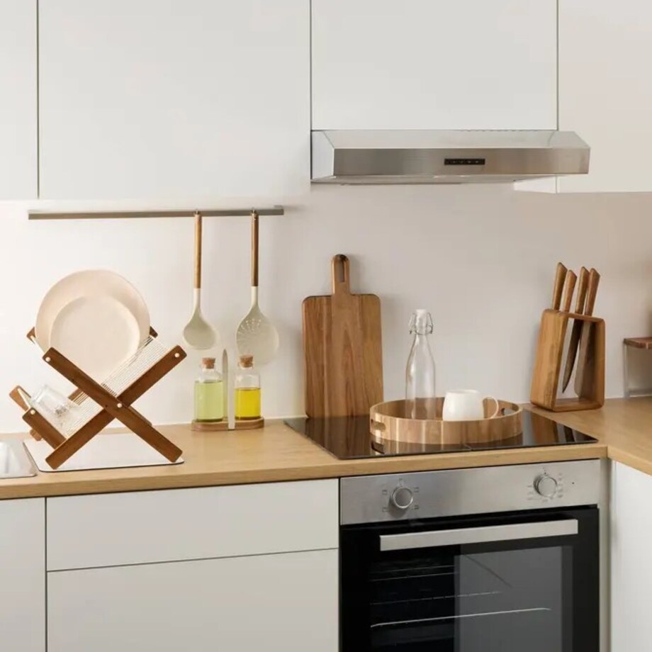 Suszarka do naczyń, składana, beżowa, Acacia