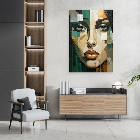 Obraz do salonu sypialni salonu, Kobieta Portret Zielony