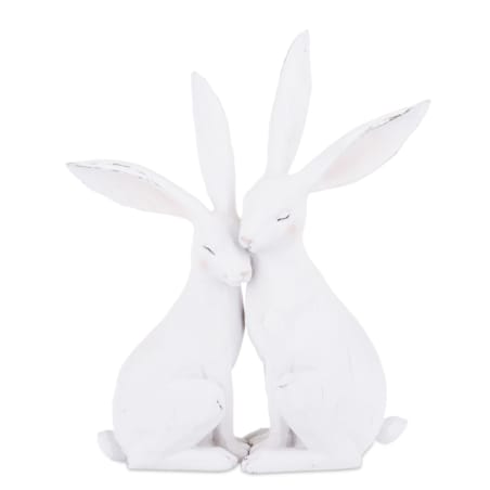 Dekoracja - figurka 2 białe ZAJĄCZKI 30x26x9 cm