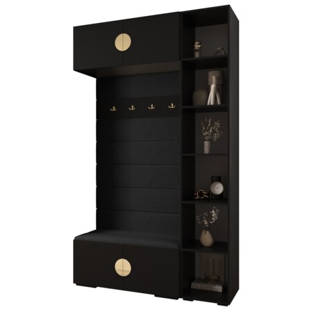 Garderoba do przedpokoju INOVA 4 Z20 czarny+złoty+manila18