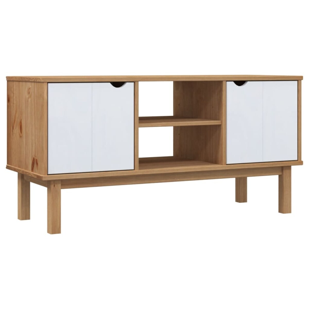 vidaXL Szafka pod TV OTTA, brązowo-biała 113,5x43x57 cm, sosna