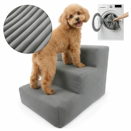 Schodki dla psa kota szare 3 stopniowe