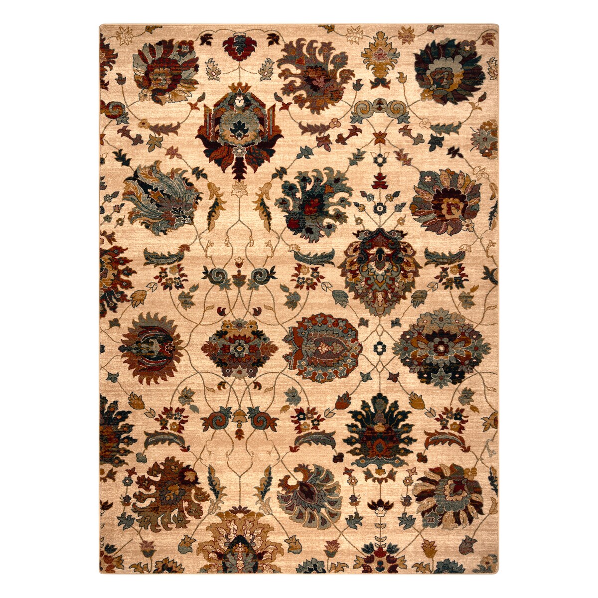 Dywan wełniany OMEGA LATICA Kwiaty krem 300x400 cm