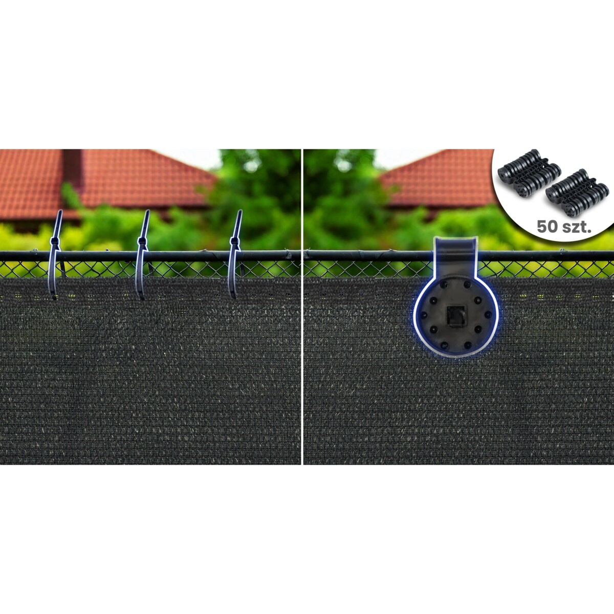 Siatka cieniująca Plonos 1,5x25m maskująca mata na płot ogrodzenie osłona szara 80% + UV