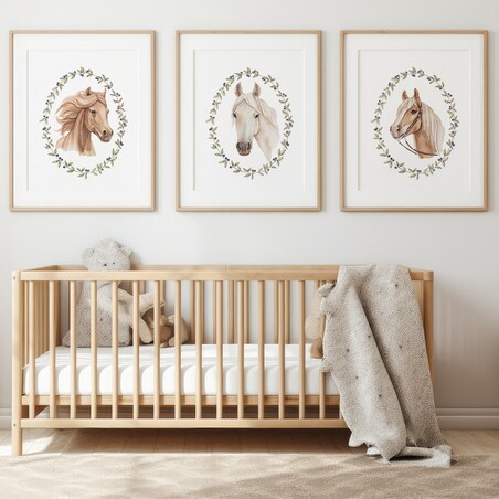 3 x plakat dla dzieci | konie 50x70