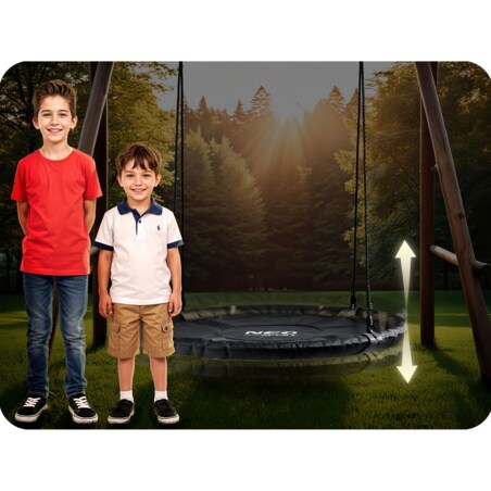 Huśtawka ogrodowa Neo-Sport Swingo bocianie gniazdo fotel wiszący 110 cm czarna