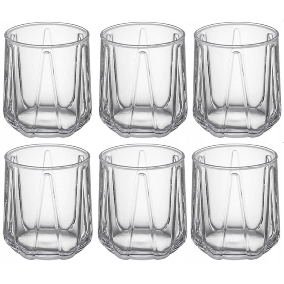 KOMPLET SZKLANKI 6x 360 ml NA DRINKI NAPOJE soki kompot grill niskie WZOREK