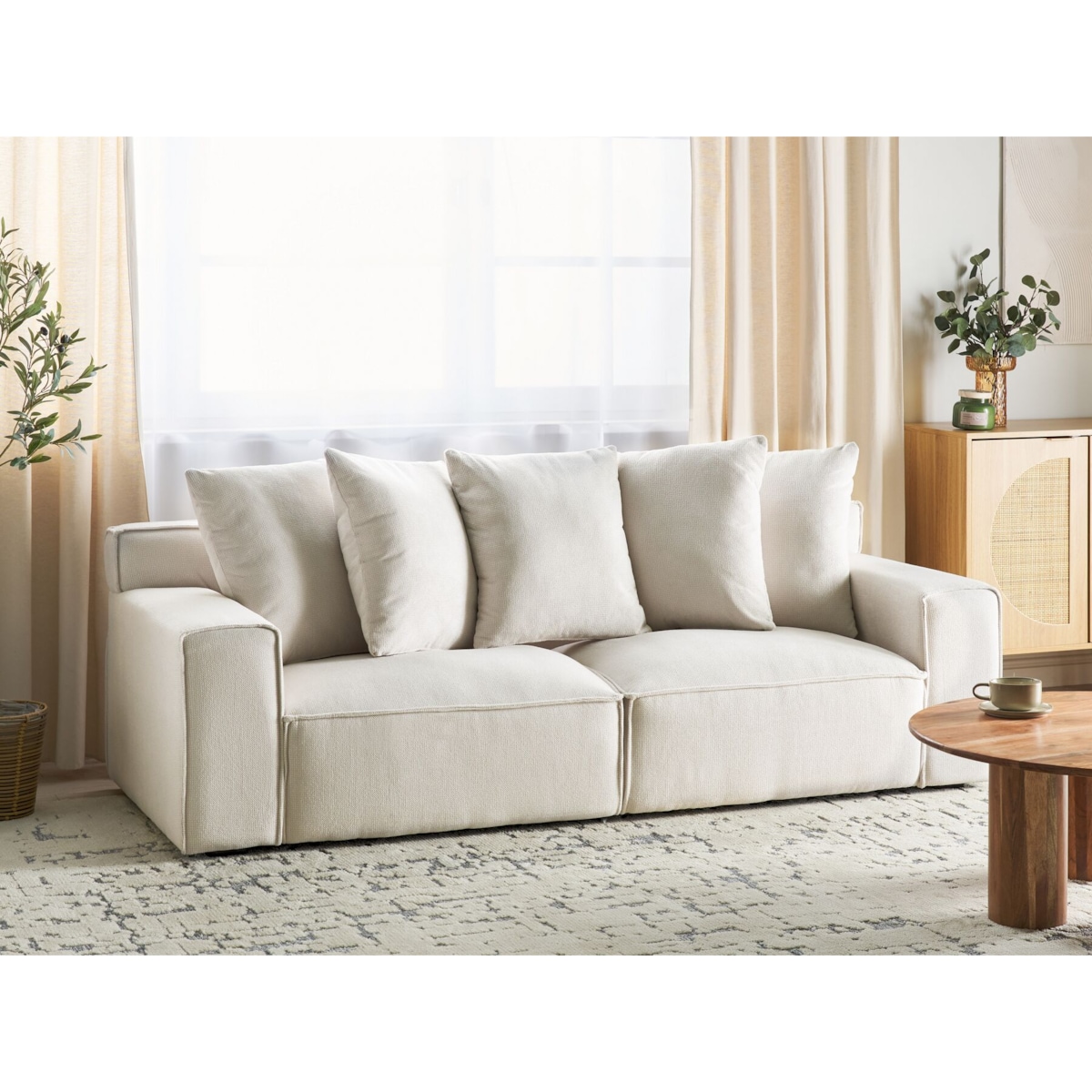 Sofa 3-osobowa złamana biel VISKAN