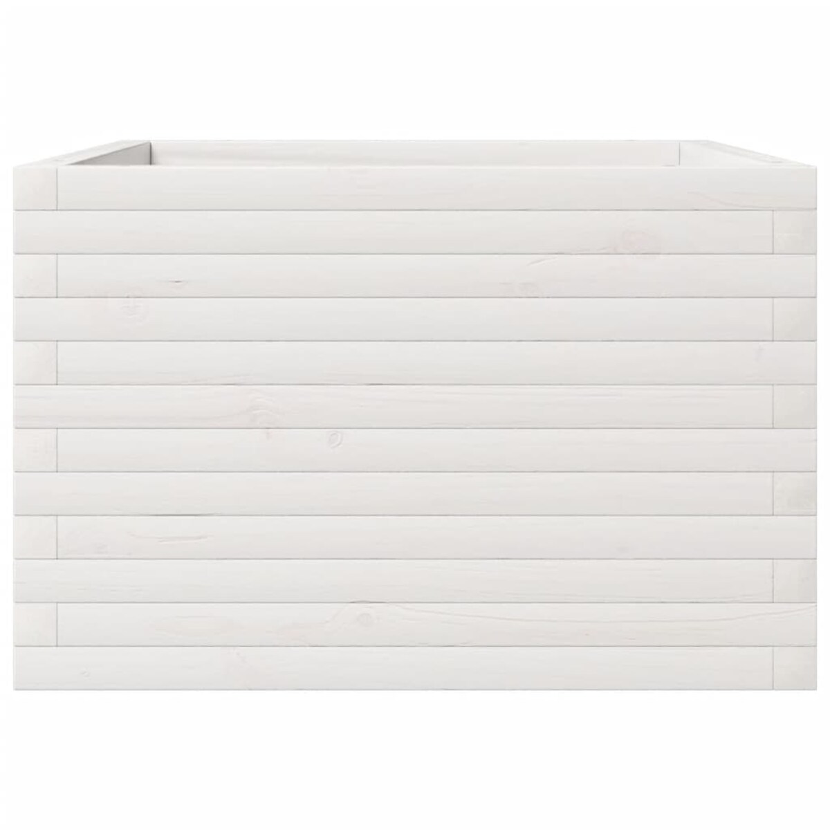 vidaXL Donica ogrodowa, biała, 70x70x45,5 cm, lite drewno sosnowe