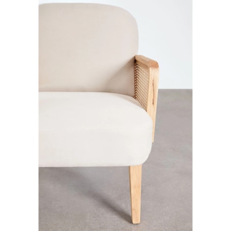 Fotel wypoczynkowy z plecionymi podłokietnikami King, naturalny