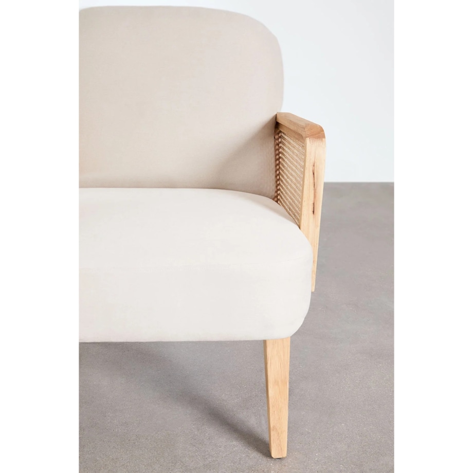 Fotel wypoczynkowy z plecionymi podłokietnikami King, naturalny