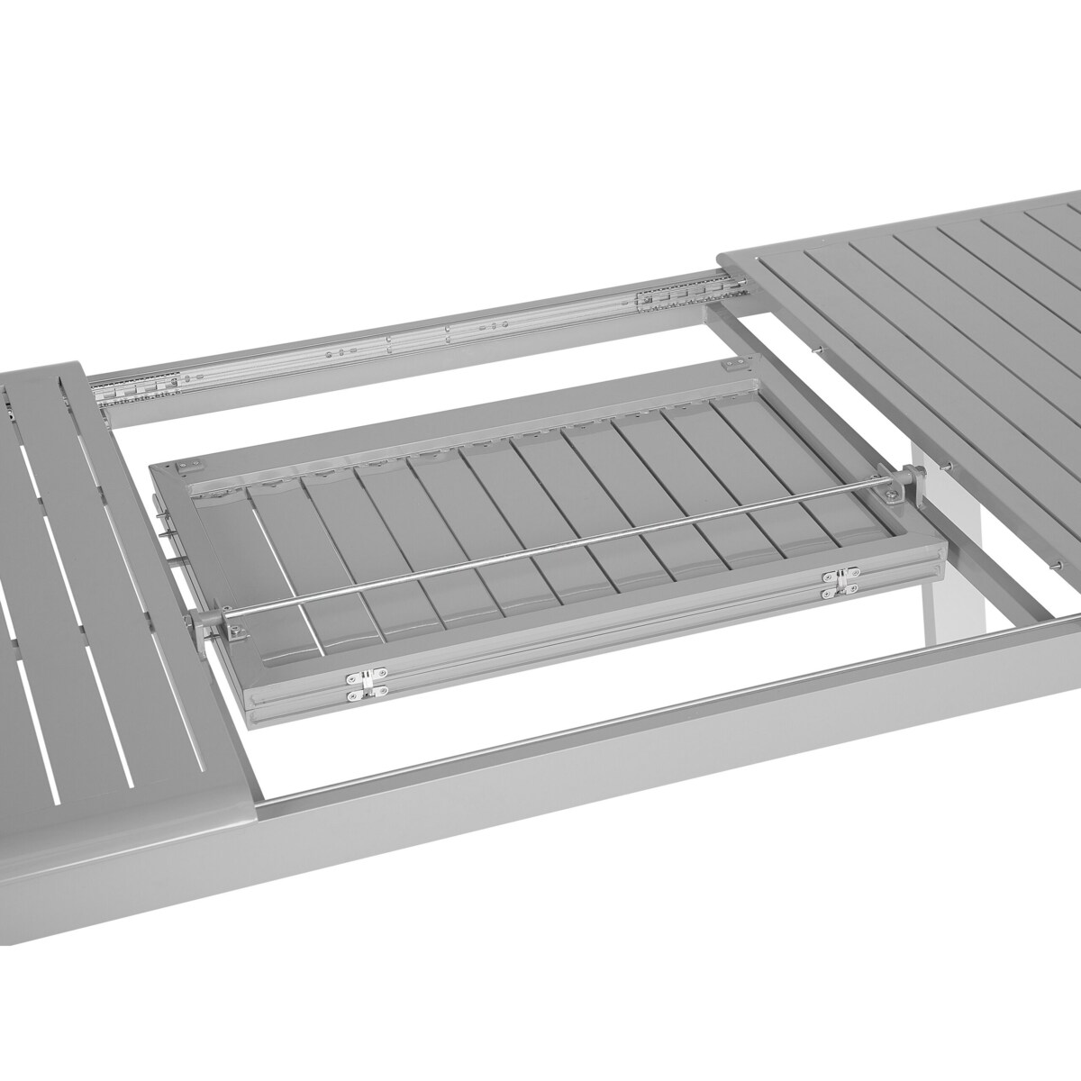 Zestaw ogrodowy metalowy stół i 6 krzeseł szary PERETA