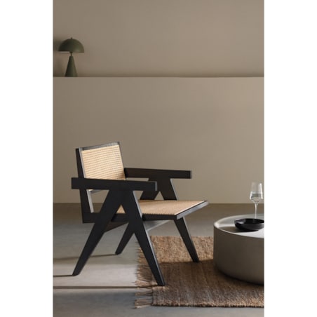 Fotel drewniany z plecionką wiedeńską Kiemer czarny