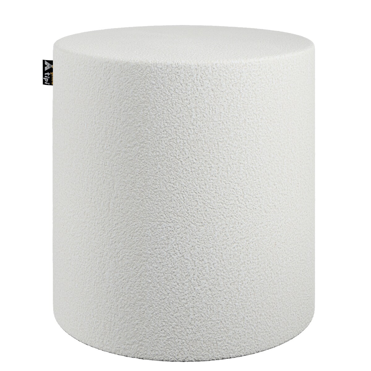Puf Bobby, biały, ø40, wys. 40 cm, Boucle