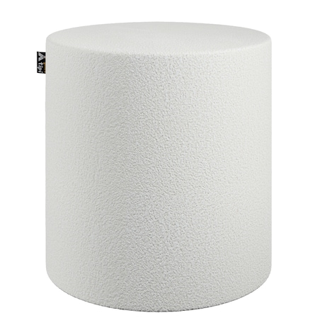 Puf Bobby, biały, ø40, wys. 40 cm, Boucle