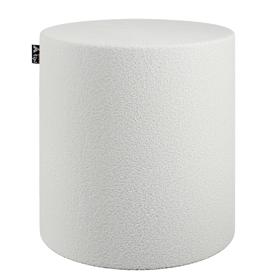 Puf Bobby, biały, ø40, wys. 40 cm, Boucle