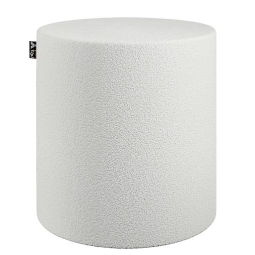 Puf Bobby, biały, ø40, wys. 40 cm, Boucle