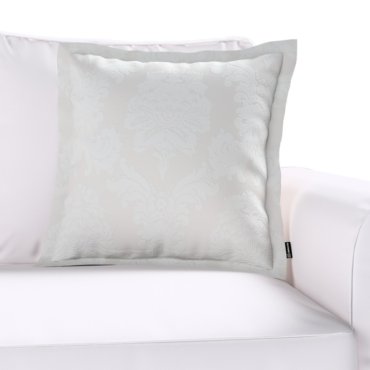 Poszewka Mona na poduszkę 45x45 liście akantu na jasno-popielatym tle