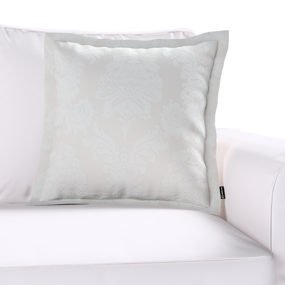 Poszewka Mona na poduszkę 45x45 liście akantu na jasno-popielatym tle