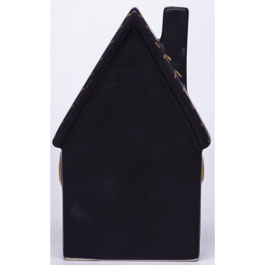 Dolomitowy czarny domek LED 19x12x6,5 cm JOUDA