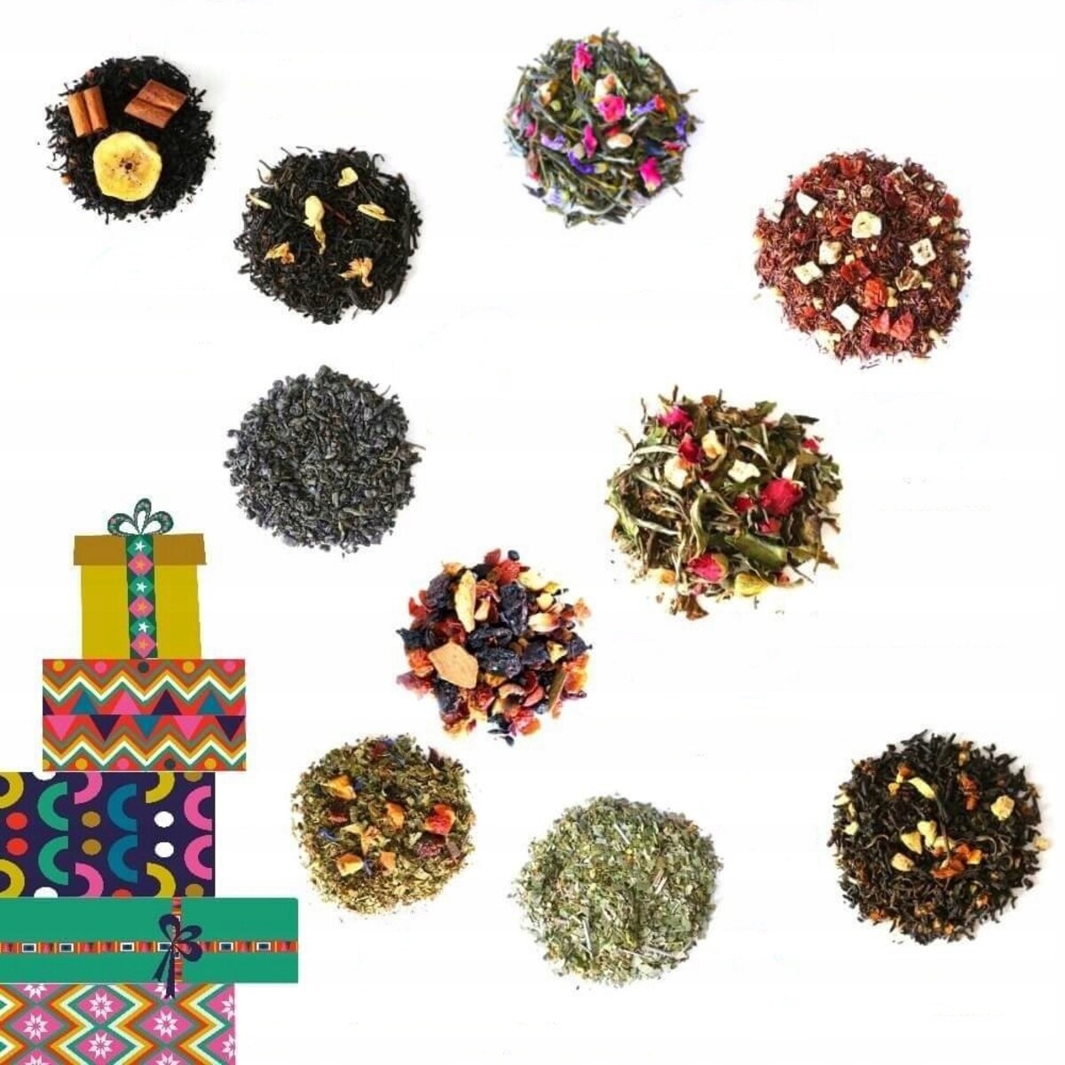 ŚWIĄTECZNY ZESTAW 10 SMAKÓW HERBAT "MY GLOSSY CHRISTMAS" + KUBEK - PREZENT UPOMINEK NA MIKOŁAJA ŚWIĘTA GWIAZDKĘ BOŻE NARODZENIE POD CHOINKĘ DLA KOBIETY FACETA