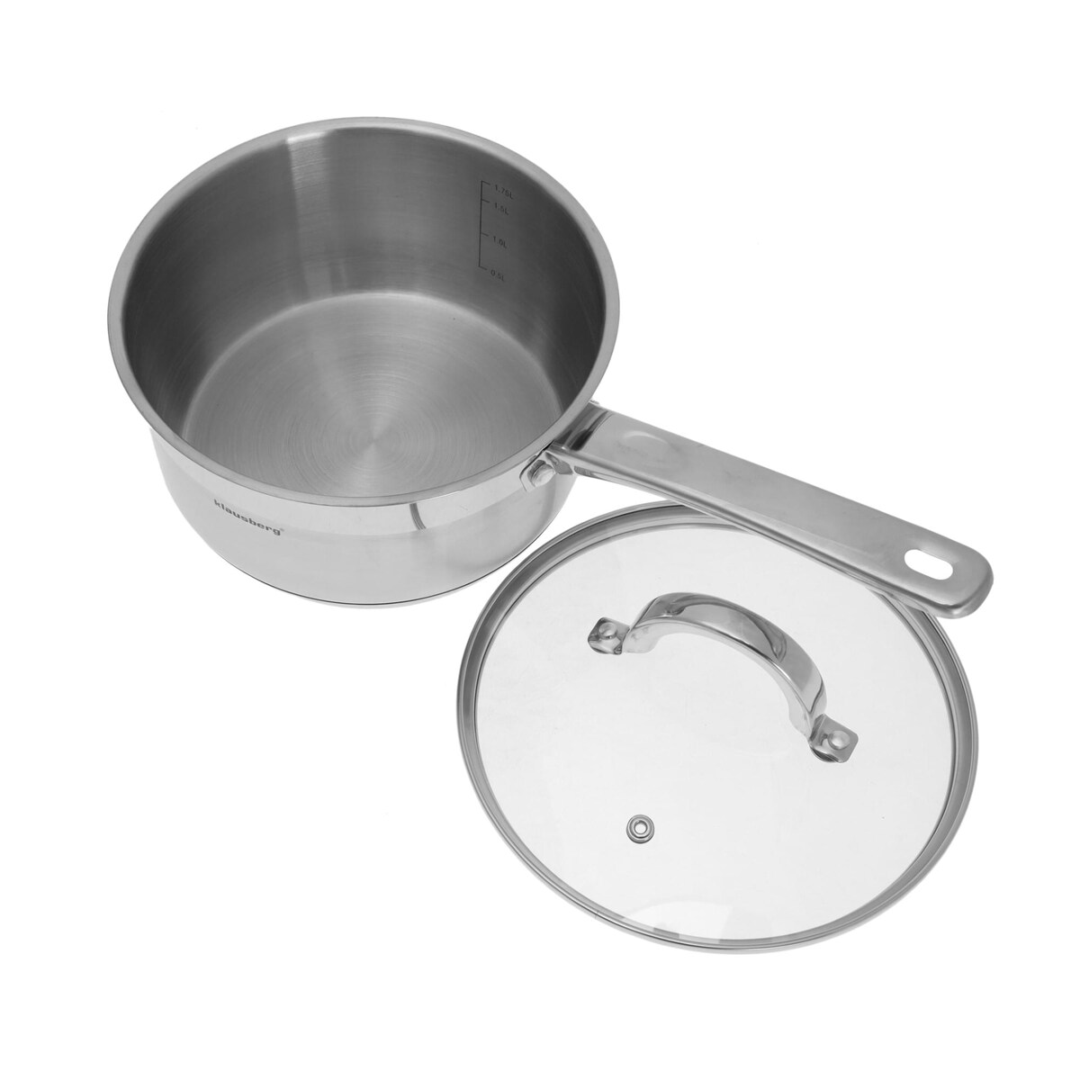 Rondel stalowy z pokrywką 1.5L 16cm na indukcję gaz KLAUSBERG