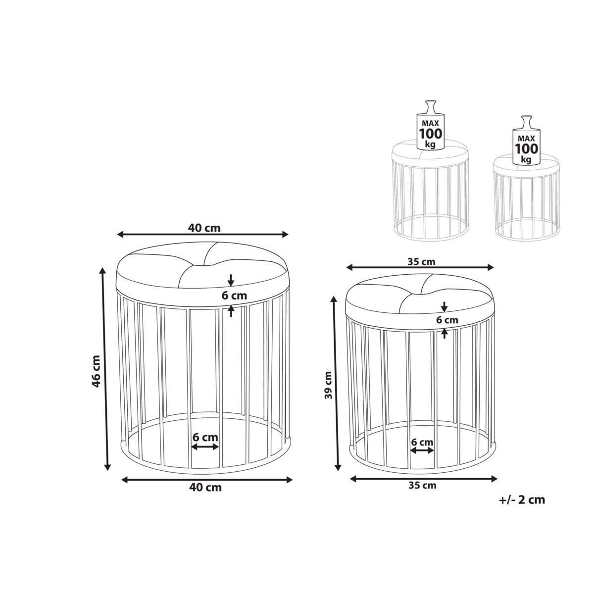 Zestaw 2 stołków ciemnozielony LUBBOCK