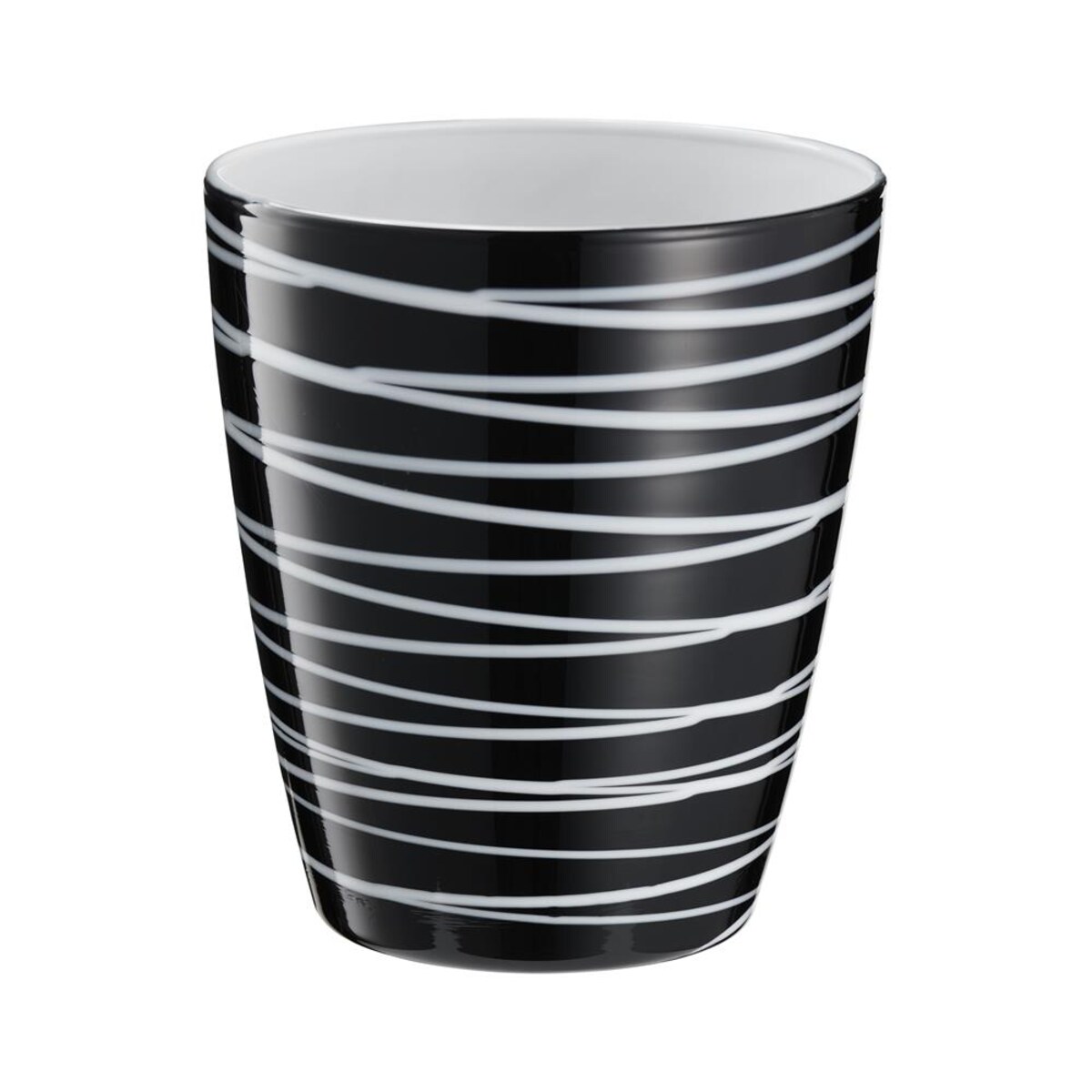 VILLA ITALIA Szklanka ze szkła topionego czarno biała 360 ml NEBBIA